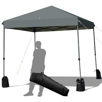 Costway 8x8 FT Pop up Canopy Tent Shelter Wheeled Carry Bag 4 Canopy Sand Bag