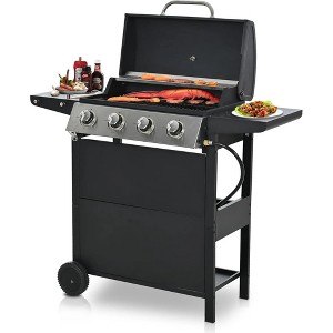ELJGET 3/4 Burner Grill Propane Gas Grill, Outdoor Stainless Steel Patio Garden BBQ Grill with Lid, Wheels, RV Camping Barbecue - 1 of 4