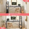 Bestier 63" Computer Desk with Adjustable Shelves, Writing Desk with Reversible Bookshelf, Black - 3 of 4