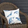 Saro Lifestyle Playful Whales Outdoor Pillow with Poly Fill, 18"x18", Off-White - 4 of 4