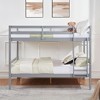 NicBex Bunk Bed,Wood Bunk Bed Frame with Ladder and High Guardrail,Twin Size Bed Frame for Kids Teens,No Box Spring Needed - 2 of 4
