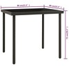 vidaXL Patio Dining Table Glass and Steel Furniture Anthracite/Light Gray - Anthracite - 3 of 3