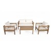 Modern Patio Set with Brown Frame, Acacia Wood Accents, Weather-Resistant Seating with Coffee Table for Backyard or Deck -3irtyhousy - 2 of 4