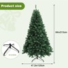 Artificial Christmas Tree with Tips and Lights Green Holiday Tree for Living Room Office Party Decoration, Premium Hinged Artificial Pine - 2 of 4