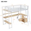 Twin Size Metal Loft Bed with Built-in Work Station, LED and Multiple Storage - ModernLuxe - 3 of 4