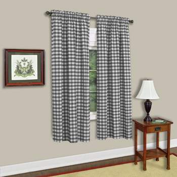 Buffalo Check Gingham Kitchen Window Curtains Single Panel by Sweet Home Collection™