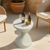 Artloge Hourglass Lightweight Concrete Patio Side Table Bedside Accent Table for Outdoor - 3 of 4