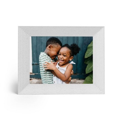 Aura Home 9" Mason White Quartz Digital Photo Frame White : Wi-Fi Enabled, LCD Screen, 1600x1200