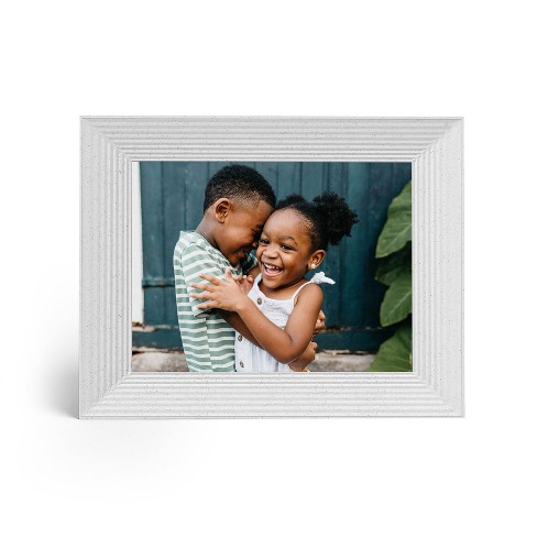 Carver Gravel with White Mat - Smart HD Digital Picture Frame