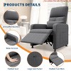 Power Recliner Chair w/ Massage and Heat - Adjustable Electric Recliner 105° to 150°, Ergonomic Overstuffed Tall Back, 2 Side Pockets and USB Port - 3 of 4