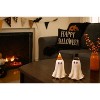 Transpac Set of 2 Small Vintage Light Up Ghost Figurines - Halloween Decorative Objects for Spooky Home Decor - 2 of 3