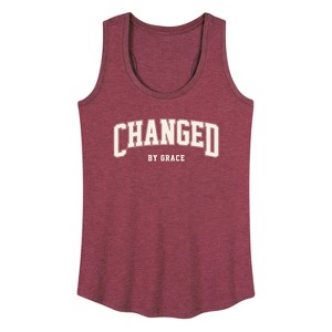 Women's - Instant Message - Changed By Grace Collegiate Graphic Racerback Tank - 1 of 4