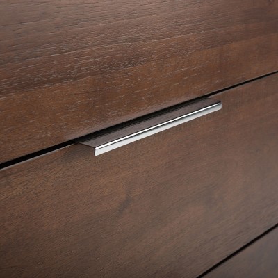 Brylin 3-Drawer Dark Walnut Nightstand with Chrome Accents