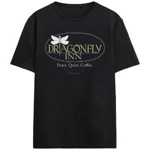 Gilmore Girls Dragonfly Inn Adult Black Crew Neck Short Sleeve T-shirt - 1 of 3