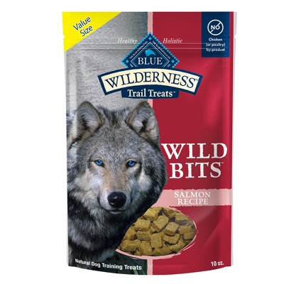Blue Buffalo Wilderness Trail Treats Wild Bits High Protein Grain-Free Soft-Moist Training Dog Treats Salmon Recipe - 10oz