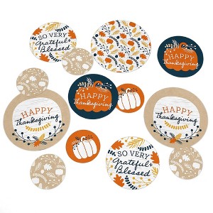 Big Dot of Happiness Happy Thanksgiving - Fall Harvest Party Giant Circle Confetti - Party Decorations - Large Confetti 27 Count - 1 of 4