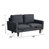 Linen Sofa Modern Couch Comfy Loveseat with Wooden Legs for Living Room, Bedroom, Office - 2 of 4