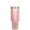 100 North 40 Ounce Stainless Steel Double Wall Insulated Glitter Travel Tumbler With Handle, Straw, and Lid, French Bulldog Pale Pink - 2 of 4
