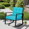 Outdoor Rattan Rocking Chair with Cushion - WELLFOR
 - 4 of 4