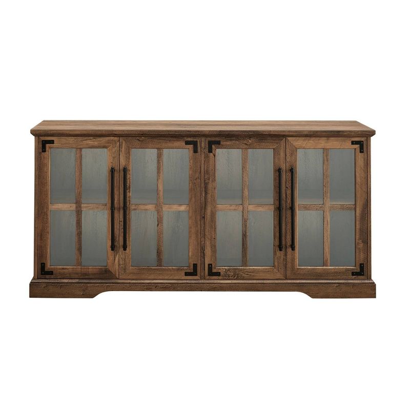 Avalene Modern Farmhouse 4 Door Glass Window Pane TV Stand for TVs up to 65" - Saracina Home, 4 of 29