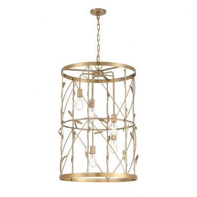 Lexington Burnished Brass 5-Light Pendant with Trellis Design