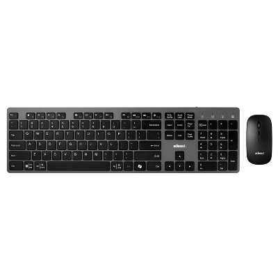 Adesso® EasyTouch™ 7300 Wireless Keyboard and iMouse® Combo Set with CoPilot AI™ Hotkey and Multi-OS Support in Black, Size: Full Size
