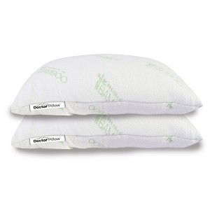Doctor Pillow Bamboo Derived Rayon Dreams Pillow Set Of 2 ,Hypoallergenic Down Alternative Fiber Pillow - 1 of 4
