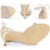 Perphy Women's Rhinestone Round Open Toe Ankle Tie Stiletto Heels Sandals - 4 of 4