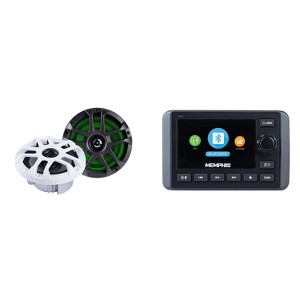 Memphis Audio SMC3 Marine Multi-Zone Media Center w/ MXA60L 6.5" LED Marine Speakers Bundle - 1 of 4
