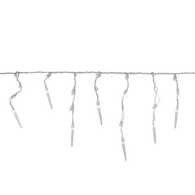 Brite Star 60 White LED Icicle Mini Christmas Lights - 5.75 ft White Wire