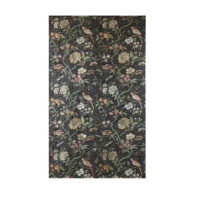 Floral Unframed Decorative Poster Print Black - 3R Studios