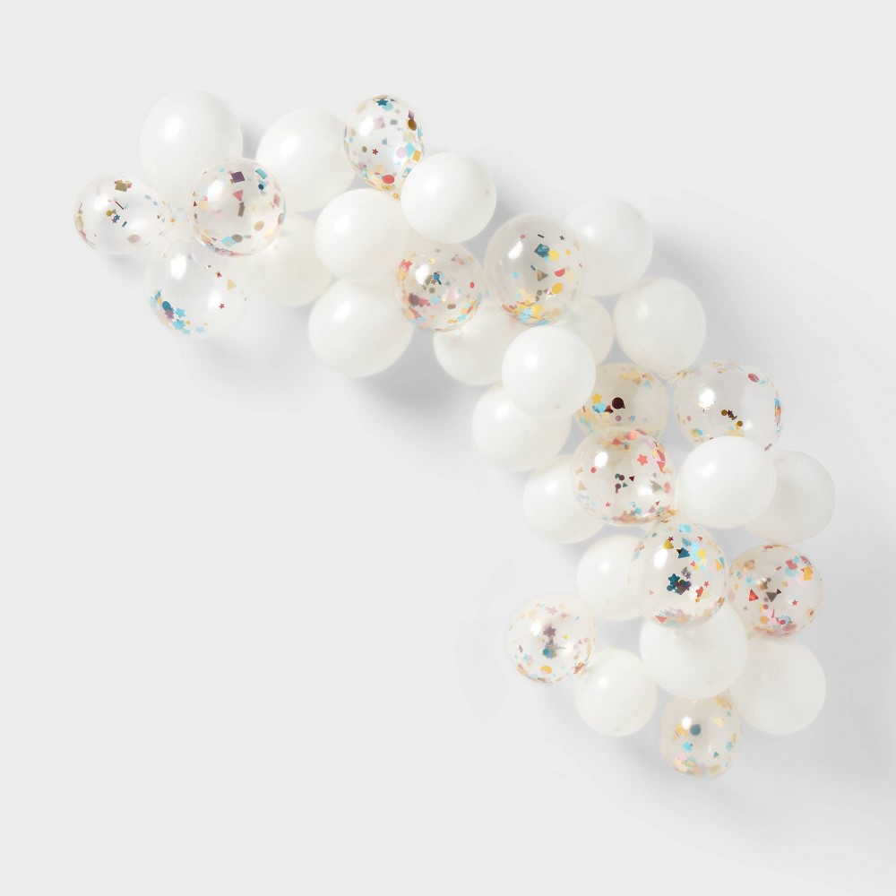 Photos - Other Jewellery 45ct Large Balloons Garland Arch with Confetti White - Spritz™