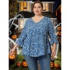 Agnes Orinda Women's Plus Size Babydoll Peplum High Low Hem V Neck 3/4 Sleeve Trendy Tops - 3 of 4
