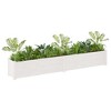 vidaXL Planter Outdoor Patio Raised Garden Bed Flower Box Solid Wood Pine White 2 pcs - 3 of 4