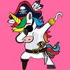 Women's Design By Humans Dabbing Dance Pirate Unicorn Gifts Funny Halloween Costume Gift By lukesstore Racerback Tank Top - 2 of 3