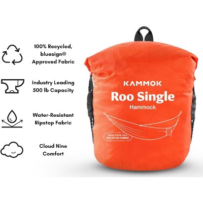 Ember Orange Ripstop Nylon Single Camping Hammock