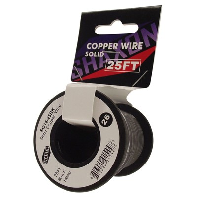 Shaxon 25' Solid Copper 14 AWG Wire On Spool Black SO14-25BK
