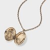 Oval Flower Locket Pendant Necklace - Universal Thread™ Gold - 4 of 4