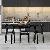 Costway 5 Piece Dining Set Table 30.0" And 4 Chairs Home Kitchen Room Breakfast Furniture Black - 2 of 4