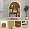 ORRD Arched 3-Tier Wooden Shelf (White/Woodgrain) – Storage for Living Room, Bedroom, Entryway - 3 of 4