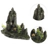 Unique Bargains Aquarium Terrariums Mountain for Fish Tank Landscape Decoration Green Gray 7.17" 1pcs - 3 of 4