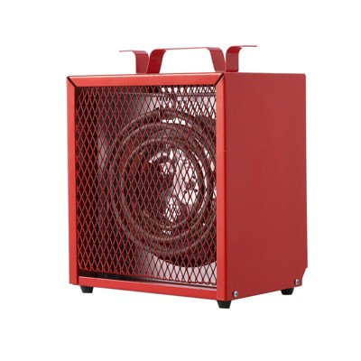Electric Garage Heater,Industrial Heater with Thermostat, 240V Fan-Forced Ceiling Mount Shop Heaters, Overheat & Tip-Over Protection, Red