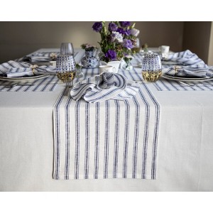 Solino Home Striped Linen Table Runner | Capri Ticking Stripe - 1 of 4