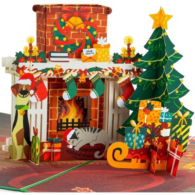 Paper Love Fireplace Pop Up Christmas Card