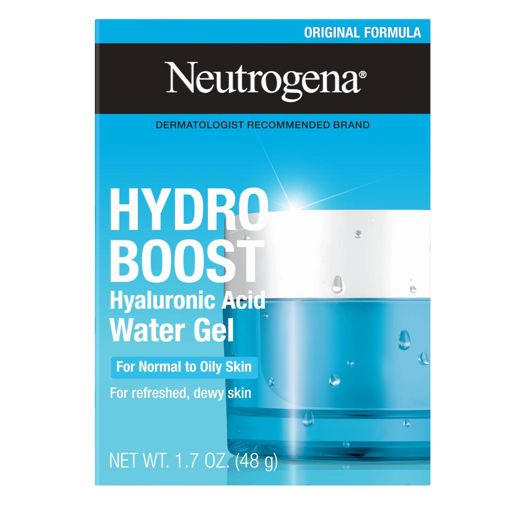 Neutrogena Hydro Boost Water Gel Face Moisturizer for Normal to Oily Skin - 1.7oz: Contains Hyaluronic Acid, Paraben-Free, Aluminum-Free