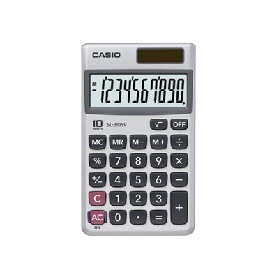 Casio Ultra Thin 10-Digit Wallet Size Calculator - SL-310SV - Silver