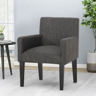 PAGED Modern Accent Chair, Wooden Arm Chair with Cushion and Wide Armrests, Comfy Reading Chair for Bedroom, Living Room Furniture
