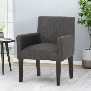 PAGED Modern Accent Chair, Wooden Arm Chair with Cushion and Wide Armrests, Comfy Reading Chair for Bedroom, Living Room Furniture - 1 of 4