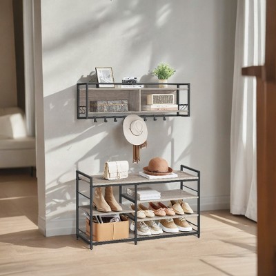 Adjustable 4-Tier Shoe Storage Bench - Entryway Organizer for Bedroom, Closet, and Living Room