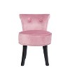 Luxury Velvet Makeup Side Desk Chair Vanity Stool Dressing Table Seat w Backrest - 4 of 4